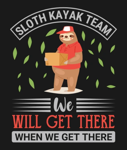 Sloth Kayak Team For Relaxed Paddlers T-Shirt Design Template