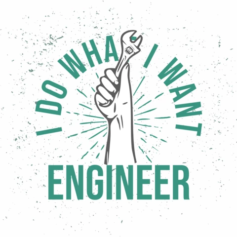 Engineer With Hand Grabbing Wrench T-shirt Design Template