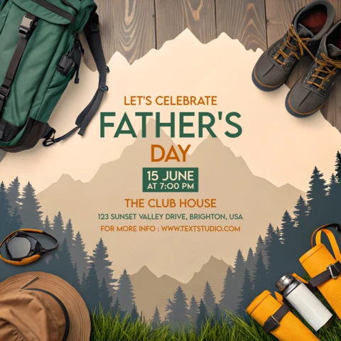 Adventure-Themed Father's Day Celebration Design Template