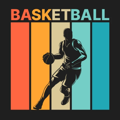 Basketball Retro Illustration T-Shirt Design