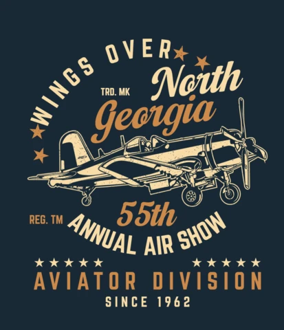 Plantilla de diseño de camiseta vintage con alas de avión