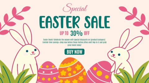 Colorida plantilla de diseño de venta de Pascua para promociones festivas
