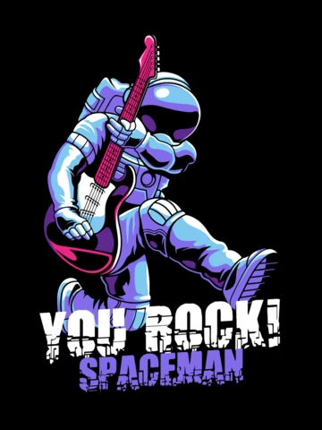 You Rock Spaceman With Astronaut T-shirt Design Template