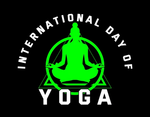 Modello di design di maglietta per la Giornata internazionale dello yoga
