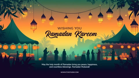 Szablon Ramadan Kareem - żywy, artystyczny projekt świątecznych pozdrowień