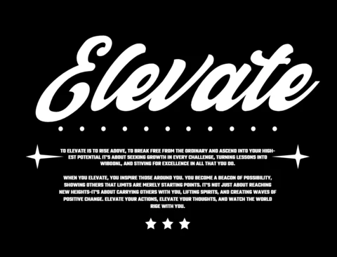 Elevar citação inspiradora para crescimento, liderança e impacto positivo design de camiseta modelo