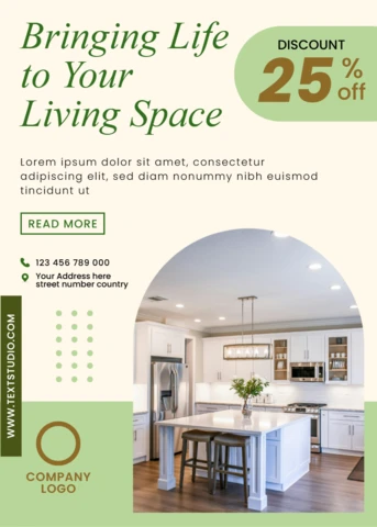 Modern Interior Design Template for Home Decor Promotion