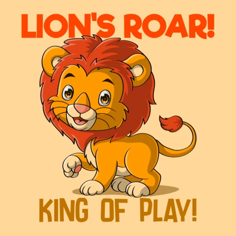 Playful Lion Design Template for Kids' Activities