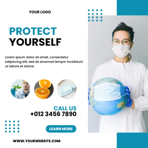 Coronavirus Awareness Instagram Post Design Template