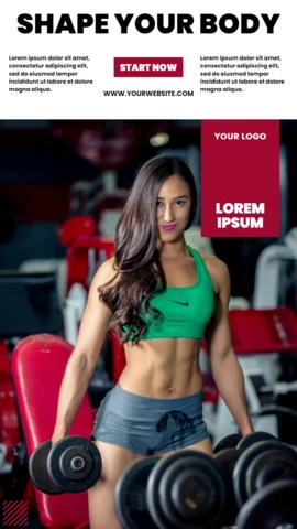 Shape your body gym instagram story post design template