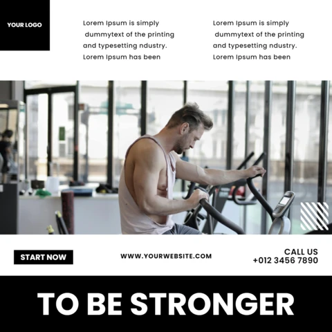 Gym Center Marketing Instagram Post Design Template