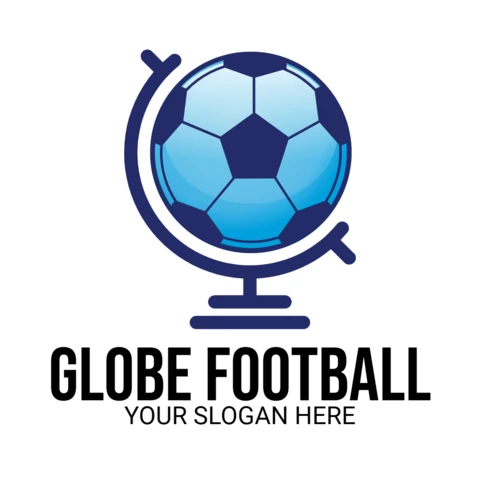 Globus fußball logo design vorlage