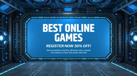 Futuristic Game Promotion Template with Neon Design