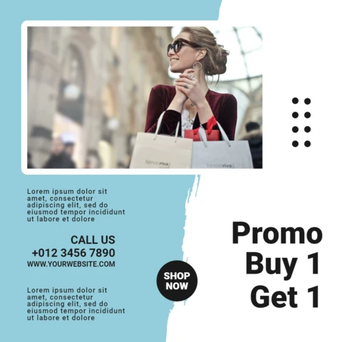 Modelo de design de postagem do Instagram do tipo compre 1 e receba 1 oferta