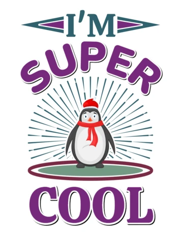 Super Cool Penguin Design for Fun and Creative Apparel Template