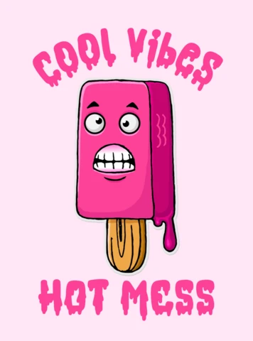 Cool Vibes Cartoon Design Template: Fun and Quirky Ice Cream Poster