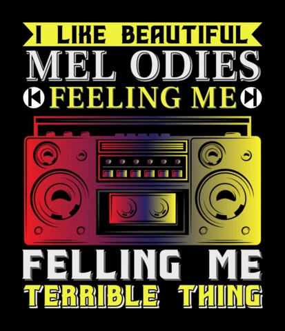 Retro Boombox Design Template with Bold Typography