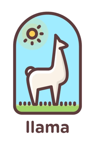 Llama Colorful Logo Design Template