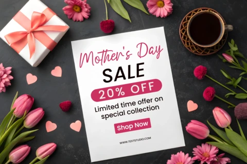 Diseño de plantilla de venta floral para el día de la madre - folleto promocional editable para ofertas especiales