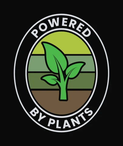Diseño de camiseta vegana Powered by plants