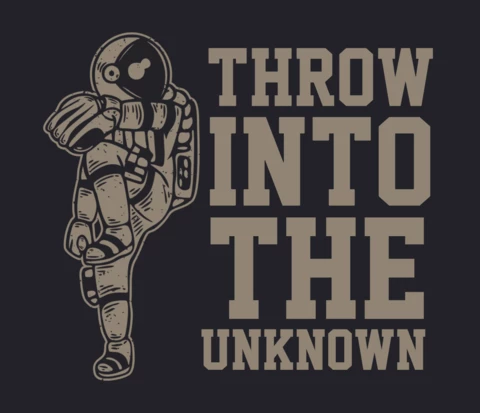 Astronaut Throwing Baseball Vintage T-shirt Design Template