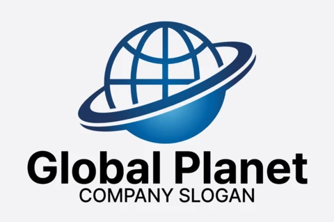 Global Planet Colorful Logo Design Template