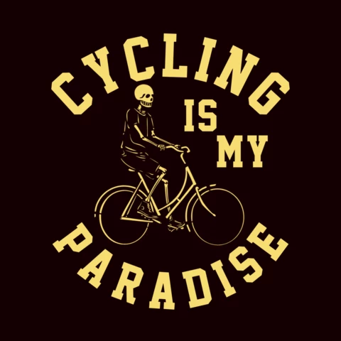 Modèle de conception de t-shirt vintage à vélo squelette