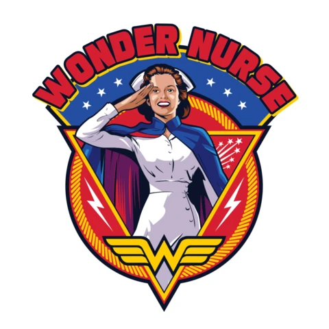Modèle de t-shirt pour infirmière, parodie de Wonder woman