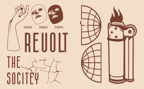 Plantilla de diseño gráfico de Revolt Society para ropa y mercancía