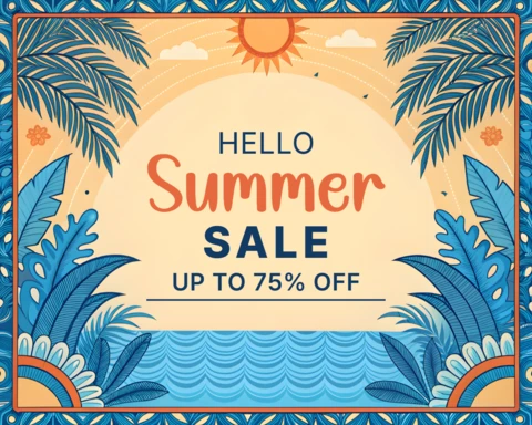 Modèle de design de vente estivale tropicale vibrante pour les promotions