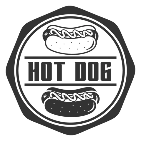 Modelo de design de logotipo de cachorro-quente preto