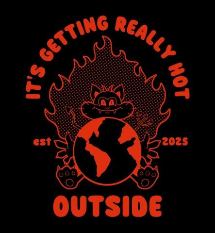It's Getting Really Hot Outside Climate Awareness Cat T-Shirt Design Template
