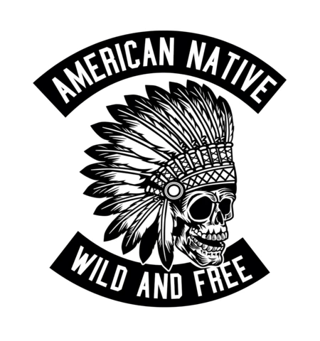 American Native Wild For Life T-shirt Design Template