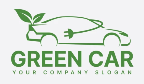 Green Car Logo Design Template