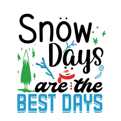 Modelo de design de camiseta de inverno com dias de neve