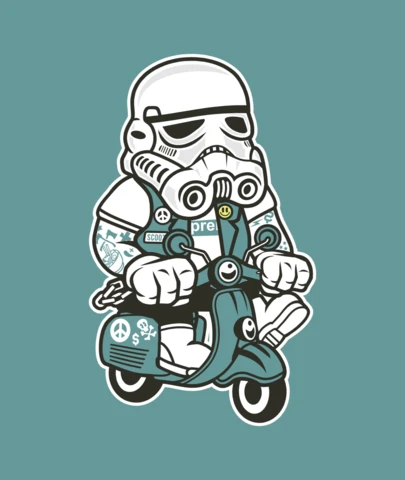 ストームトルーパーのスクーターTシャツデザインテンプレート