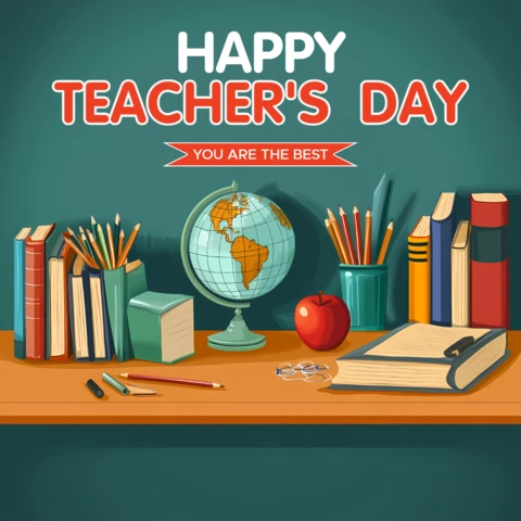 Happy Teacher's Day Editable Design Template - Colorful Classroom Theme