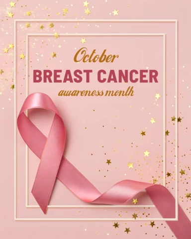 Breast Cancer Awareness Month Design Template with Pink Ribbon for Posters