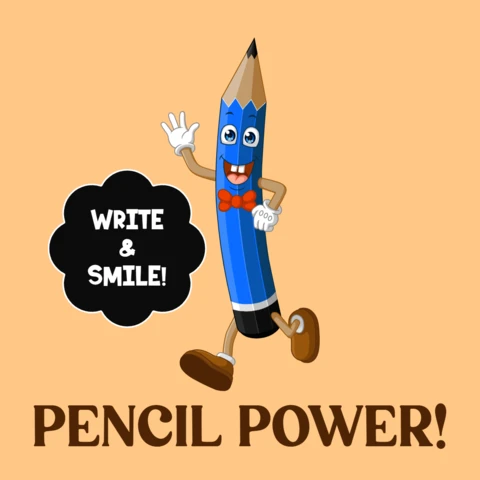 Playful Cartoon Pencil Design: Write & Smile!