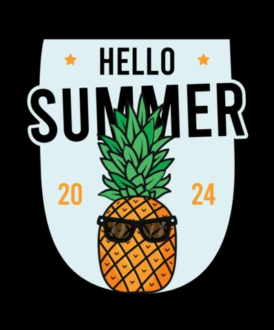 Hello sumer pineapple t-shirt template design