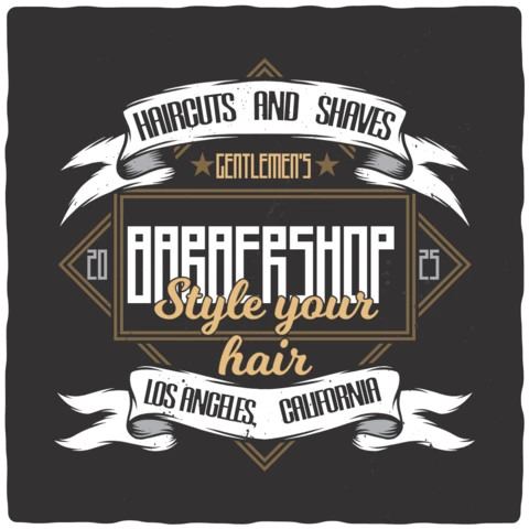 Gentlemen's Barbershop Vintage T-shirt Design Template