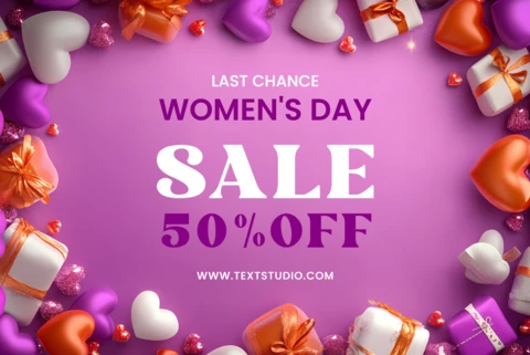 Modèle de design éditable pour les soldes de la journée de la femme - offre de dernière chance