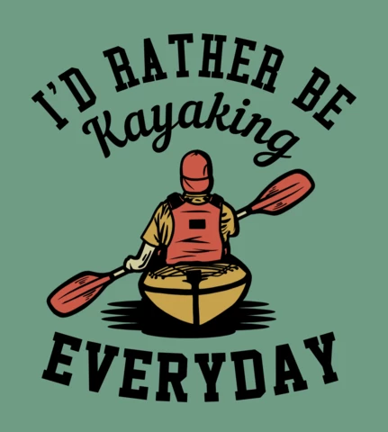 Modèle de conception de t-shirt vintage homme pagayant kayak bateau