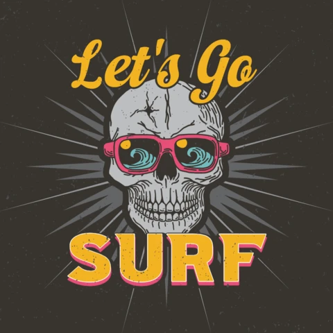 Skull In Glasses T-Shirt Design Template
