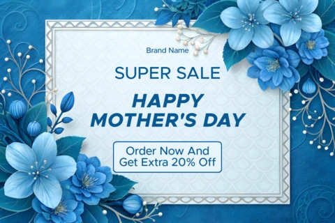 Elegant Floral Design Template for Mother's Day Super Sale