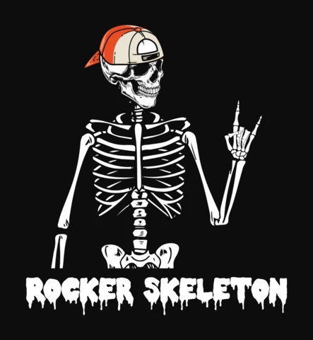 Swag Rocker Skeleton T-Shirt Design Template