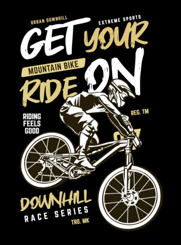 Mountain BIke Downhill Race T-shirt Design Template