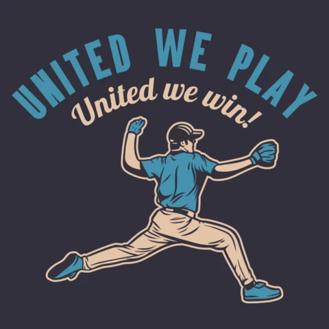 Poster motivazionale di baseball United we play