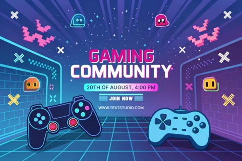 Colorful Gaming Community Event Template with Controllers Design for Posters