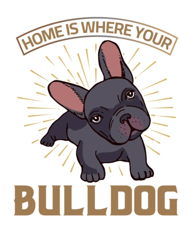 Zuhause ist, wo deine bulldogge poster vorlage - niedlich illustrierte haustier kunst stil